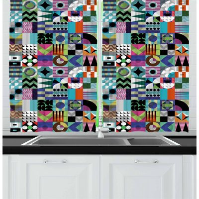 Geometric Tailored Kitchen Curtain