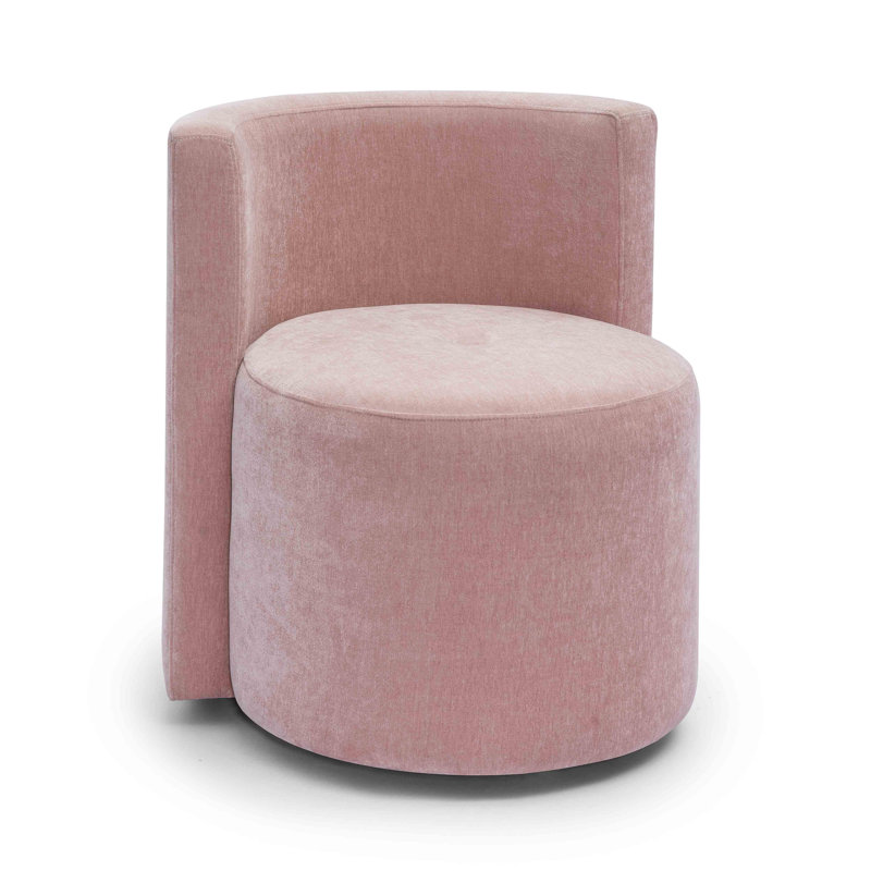 Daggett Upcycled Rolling Desk Chair, Pink, Velvet