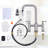 Bridge-Style Kitchen Faucet With Dual Handles And A Pull-Down Spray Head, Designed For Installation On A 3-Hole Kitchen Sink-104332685