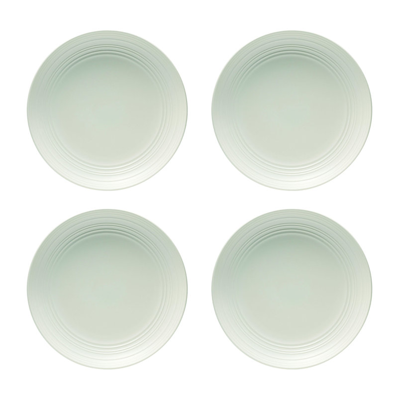 Mikasa Swirl Coupe 16 Piece Dinnerware Set, Service For 4, White