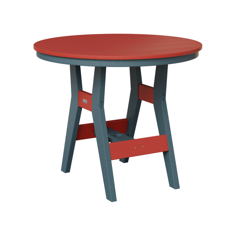 Table de bar ronde de 38 po Berlin Gardens Harbor, Rouge écarlate, Ardoise