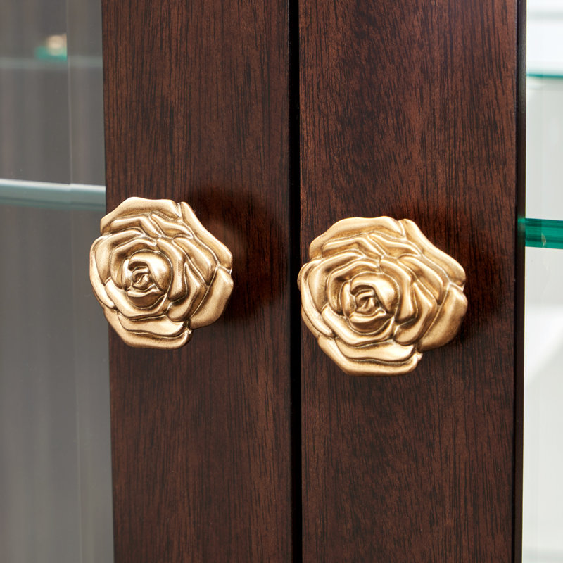 Camellia Field Lighted Curio Cabinet