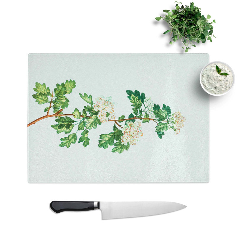 Glass Hawthorn Flowers by Pierre-Joseph Redoute Chopping Board, 39 cm W x 28.5 cm L