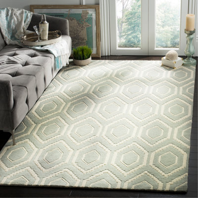 Deedie Hand Tufted Wool Geometric Rug