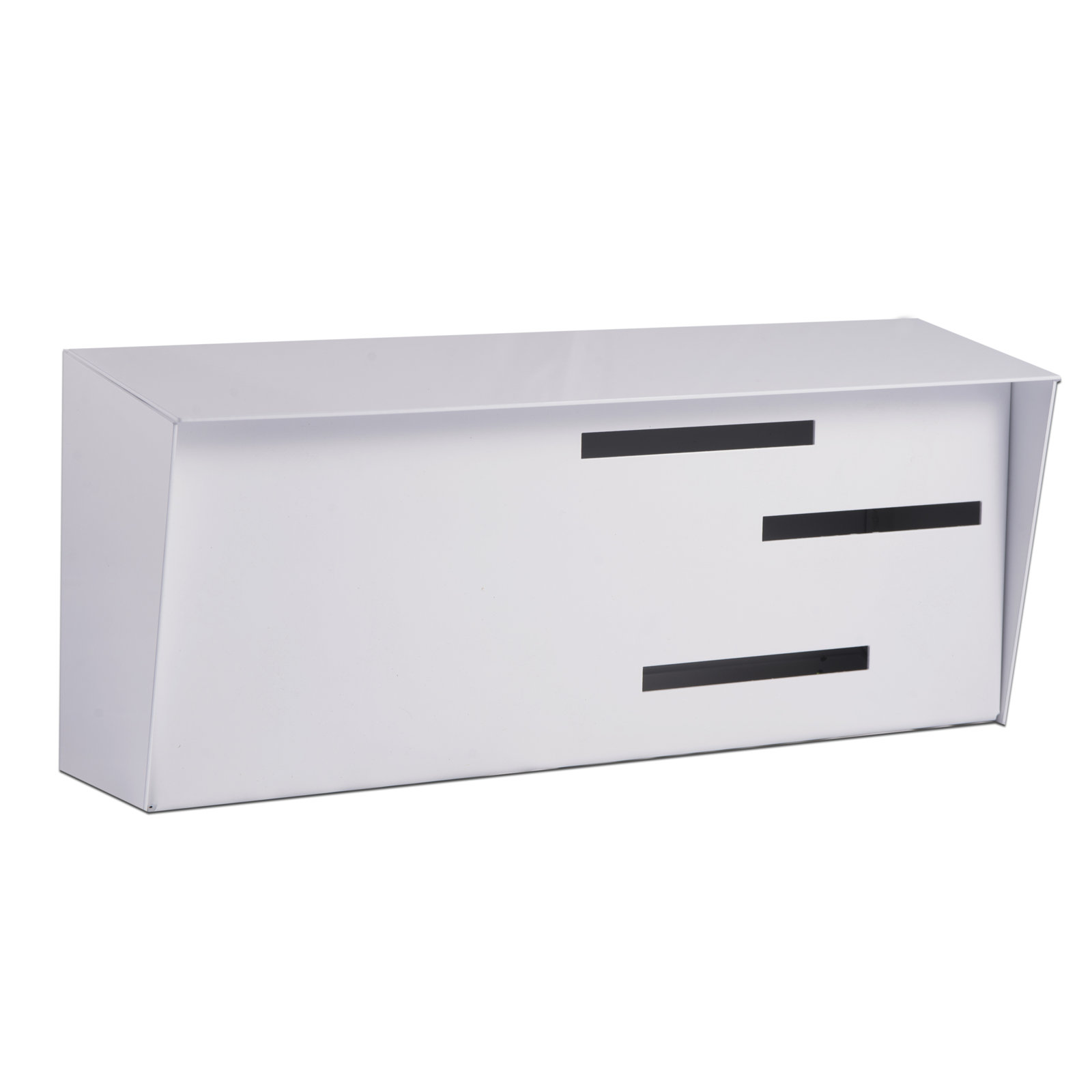 Modern Wall-Mounted Mailbox, White
