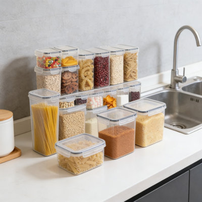Airtight Food Storage Containers Set Of 2 With Lids, Large 10Qt Kitchen Canisters For Rice, Flour, Cereal, And Dry Goods, Includes Measuring Cups And Rice Colander