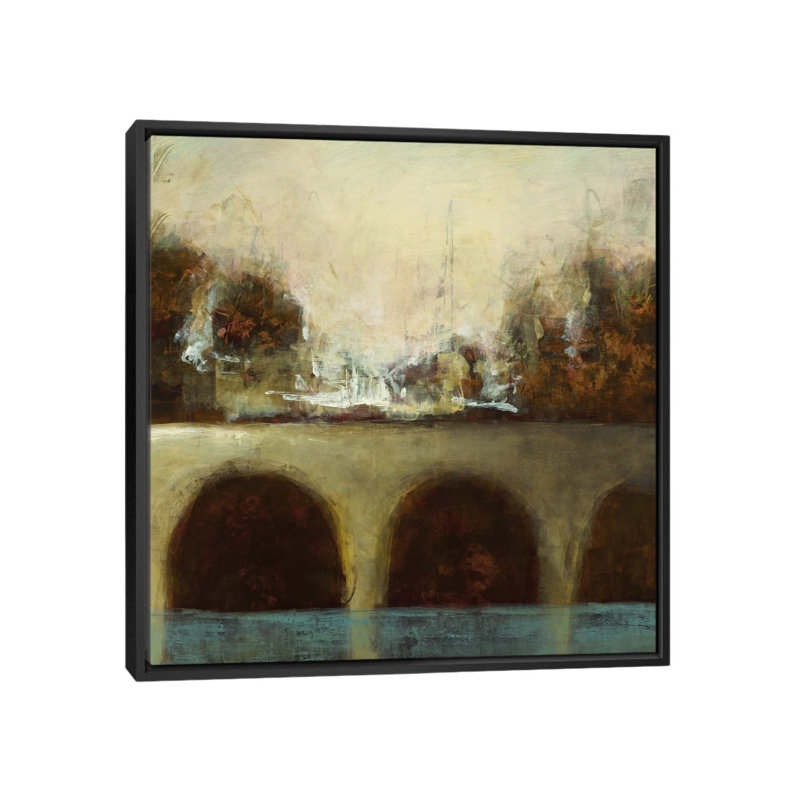 « brumey bridge ii », impression sur toile, H 18 po x l 18 po x P 1,5 po, Toile avec cadre noir, Pas de tapis