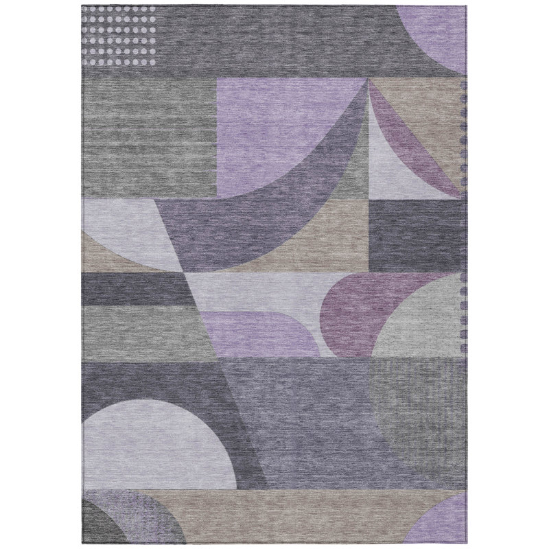 Machine Washable Indoor/Outdoor Cinead ACN1667 Purple Rug, Rectangle 9' x 12'