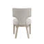 Chaise d'appoint en lin et champagne, ensemble de 2