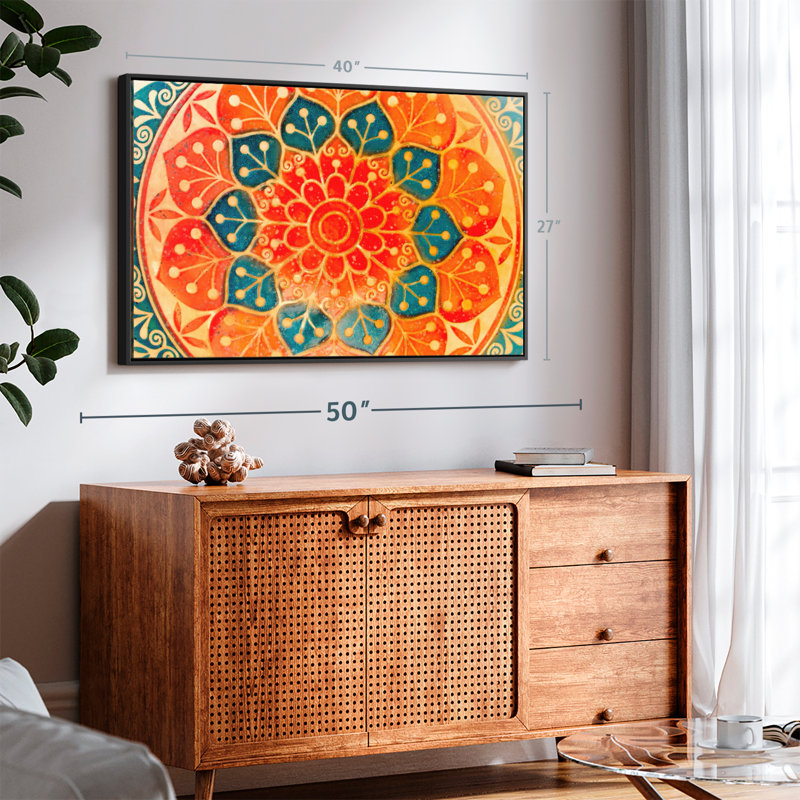 Impression abstraite sur toile de lotus, H 27 po x l 40 po
