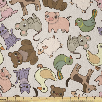 Darity Pigeons Sheep Pig Farmland Inhabitants Multi-Purpose Fabric