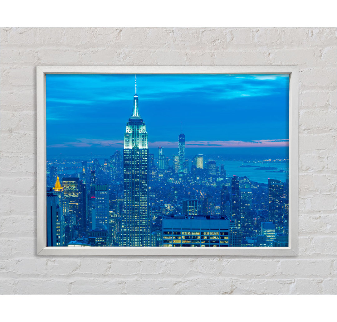 Empire State Building Blues - Einzelner Bilderrahmen Kunstdrucke auf Leinwand