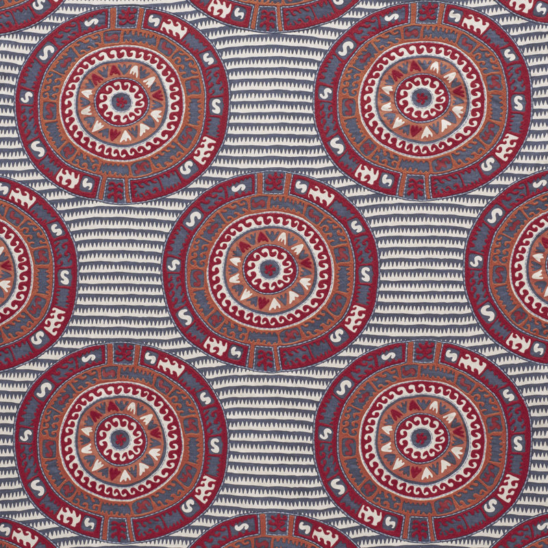 Corfu Fabric, Navy Multi
