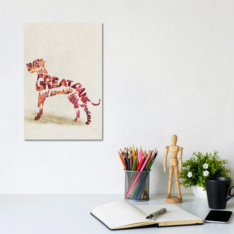 Great Dane by Ayse Deniz Akerman - Wrapped Canvas Print, 20.32 cm H x 30.48 cm W