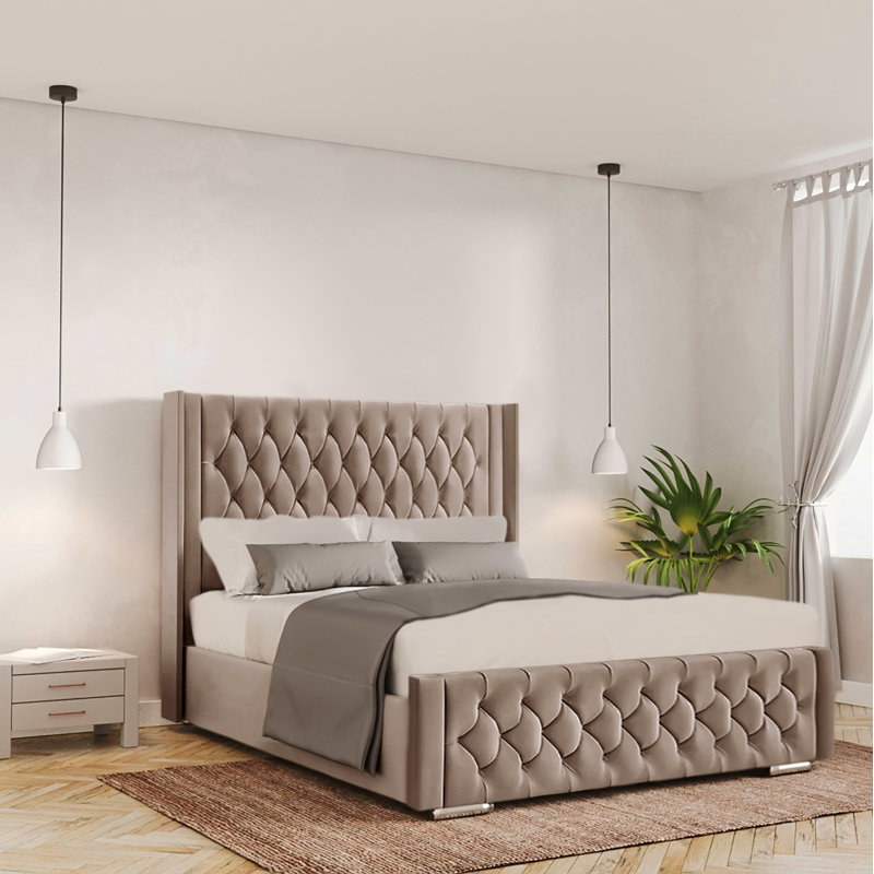 Barrientez Upholstered Ottoman Storage Bed, Kingsize (5'), Coffee