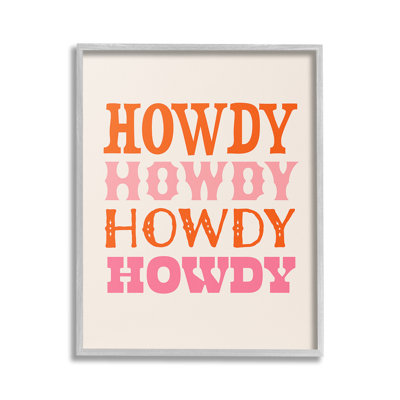 Howdy Country Typographie, estampe numérique encadrée par Victoria Barnes