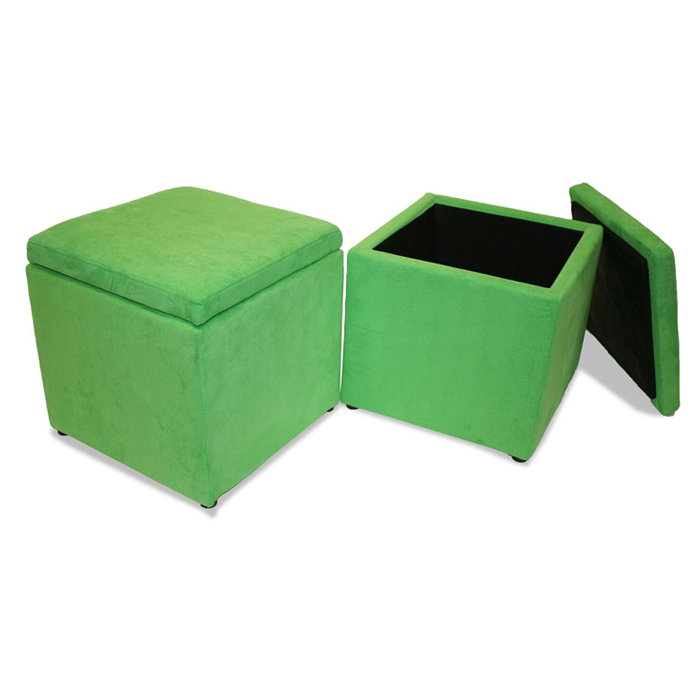 Repose-pieds avec rangement Binx, Vert