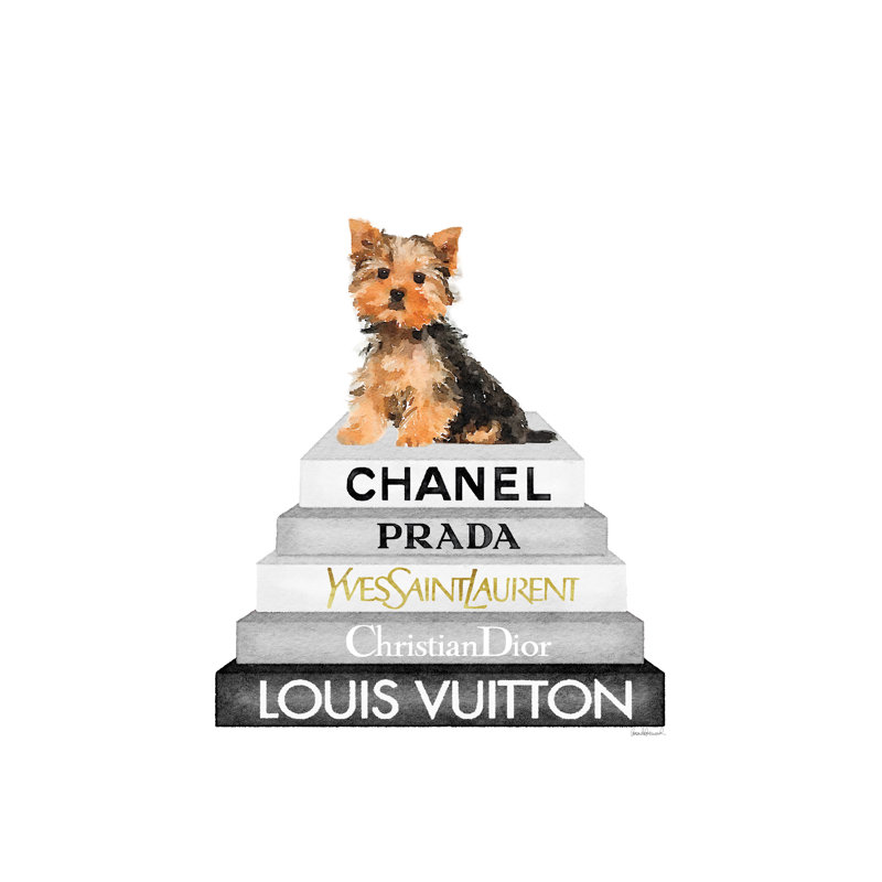 Yorkie Bookstack IIII by Amanda Greenwood - Wrapped Canvas Art Prints, 30cm H x 20cm W