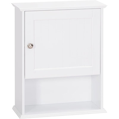 Jarrin Bathroom Cabinet Wall Mounted With Single Door, Wood Hanging Cabinet With Adjustable Shelf White -  Winston Porter, D6A4767575E54477A5B5CC72DBCC7AA3