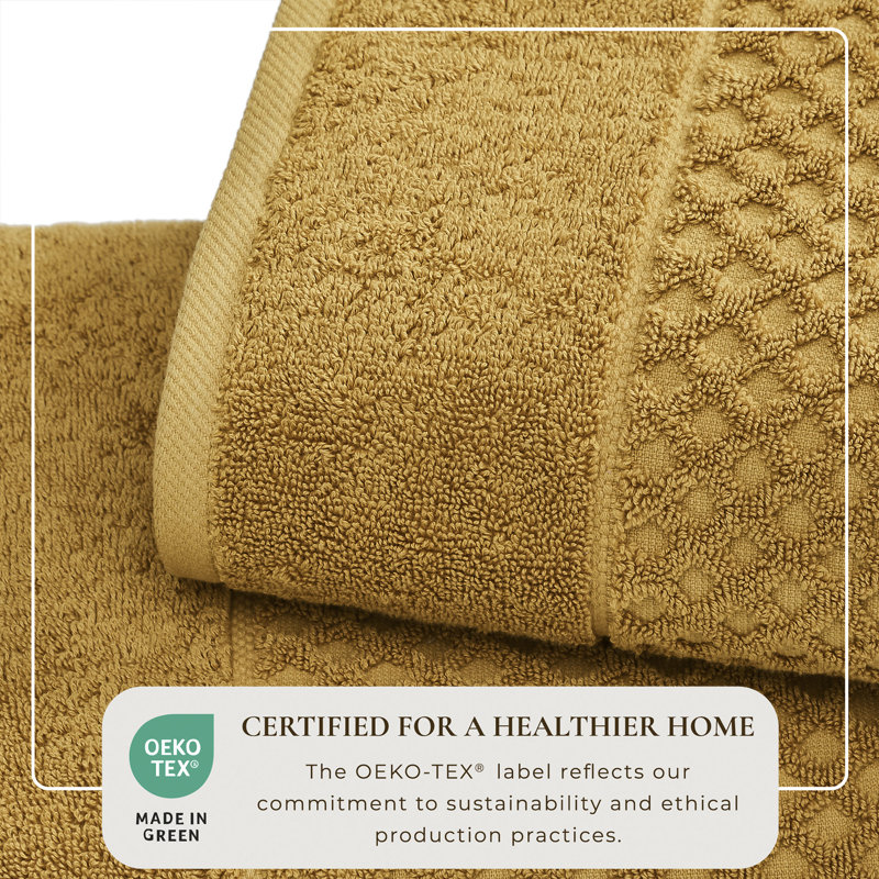 Marigold Cotton Textured 6 Piece Towel Set for Kids