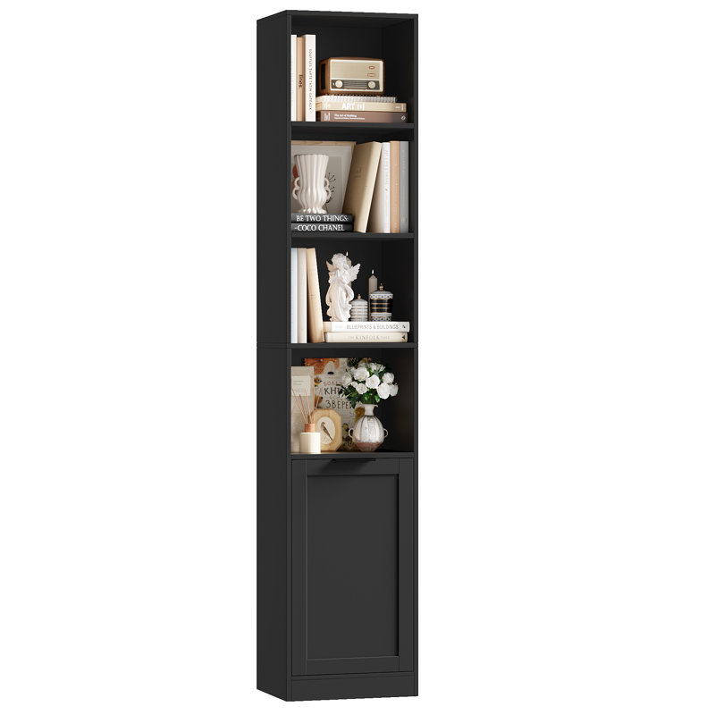 Bibliothèque 73,3 "H Slim, Noir