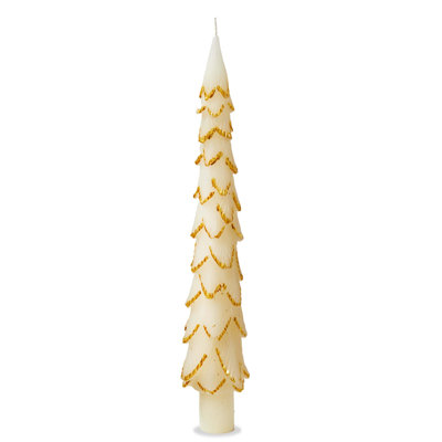 Bougie conique de pin doré S / 2