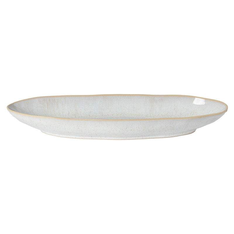 Eivissa Stoneware Platter, Sand Beige, 2" H x 13" L x 4.25" W