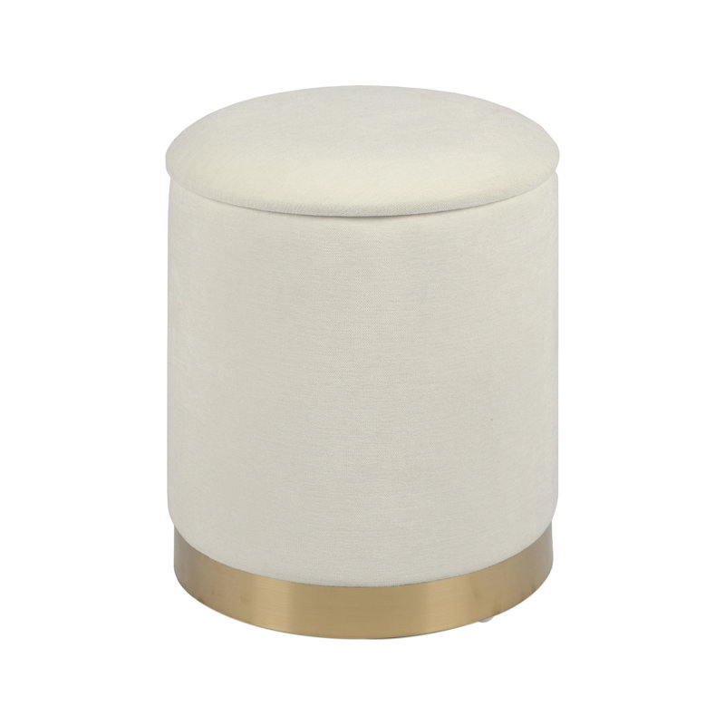 Cyra 12" Wide Round Storage Ottoman
