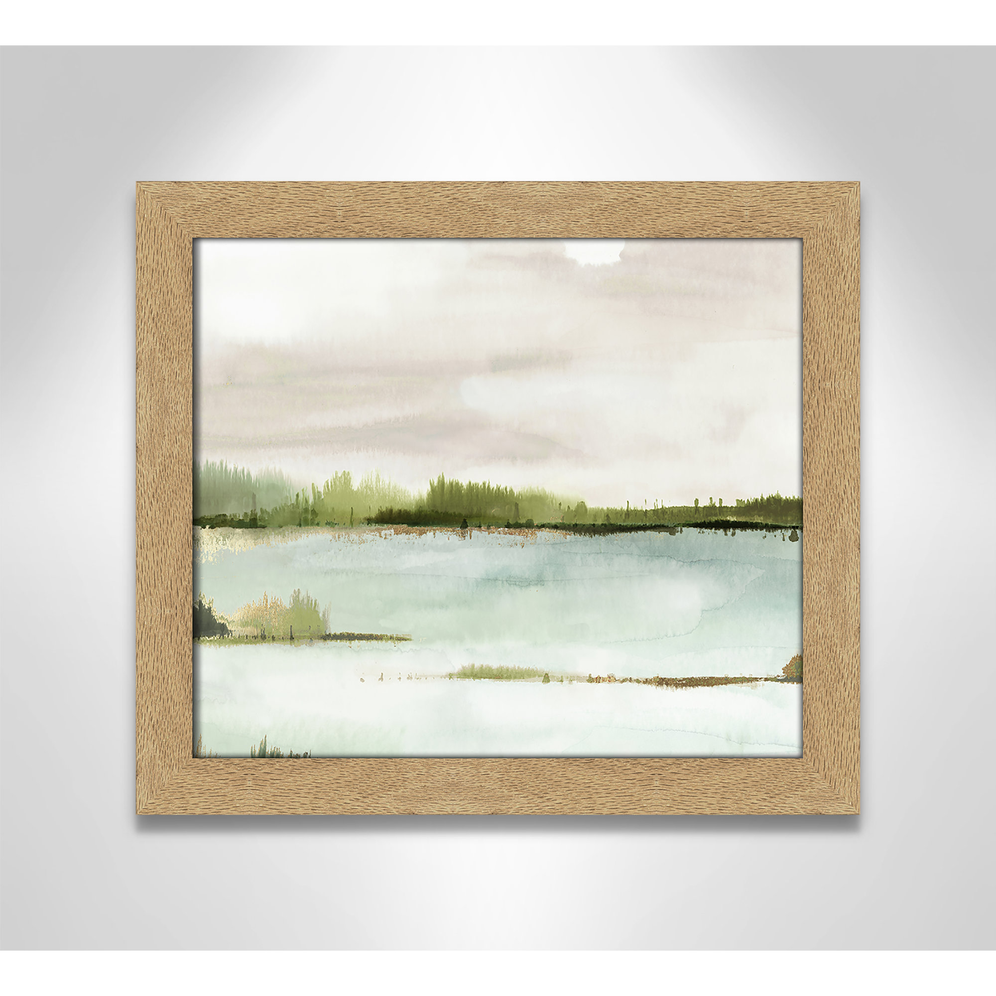 Silent Lake, Natural Framed, 14" H x 16" W x 1.12" D
