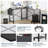2-Set L-Shaped Computer Desk with Desk Monitor Stand and Side Storage Bag-805839047