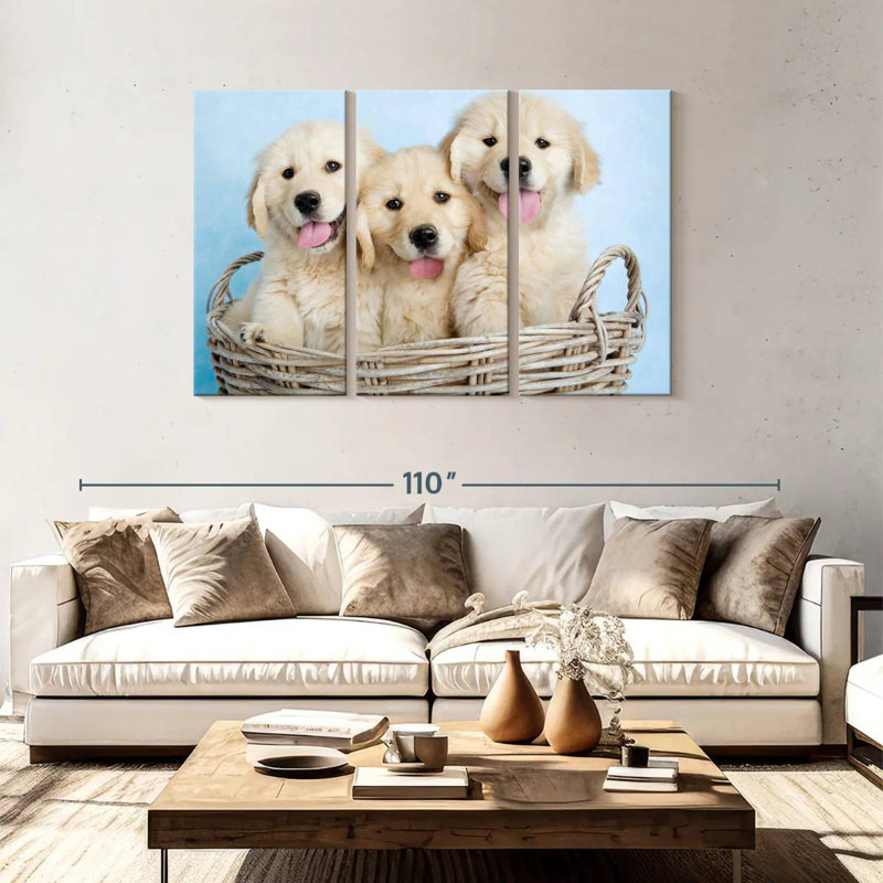 Brampt Buffy Biskit And Beau, 48" H x 74" W