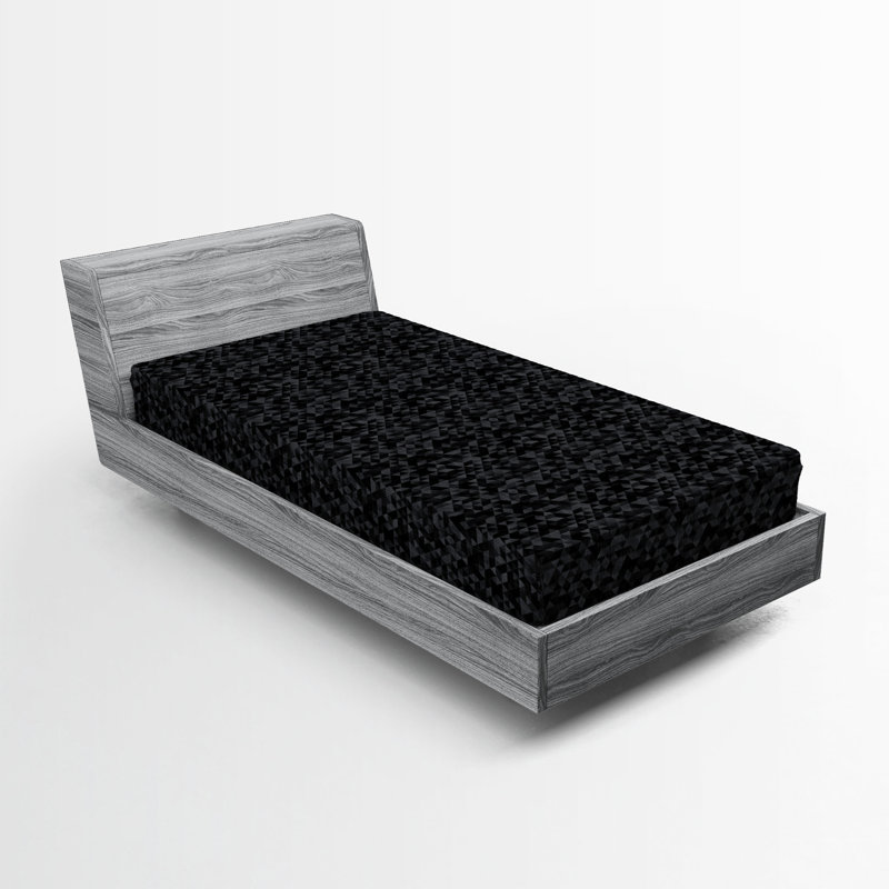 Drap-housse Ambesonne, Gris anthracite, gris, gris pâle / géométrique, Drap-housse simple TG