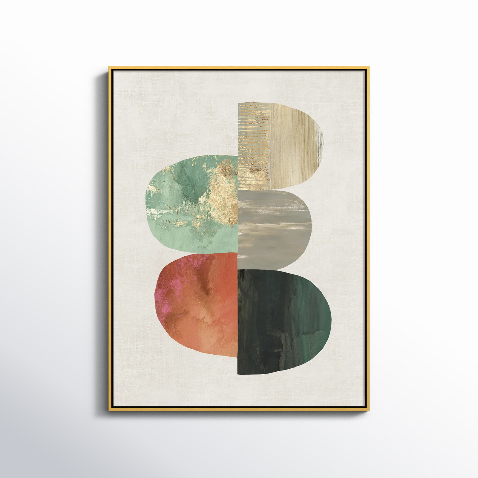 Evolving Energy I - Painting Print, Picture Framed Canvas, 41.5" H x 31.5" W, Gold