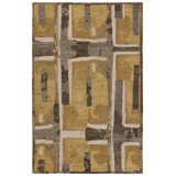Zoe Bios By Jaipur Living Balsa HNC01 Handmade Abstract Yellow and Taupe Area Rug (10'x14')
