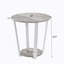 Table de bout ronde contemporaine avec tablette, gris
