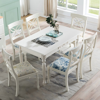 Solid Wood Birch white Dining Table