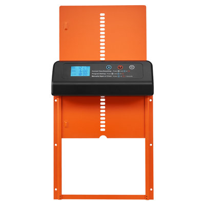 Automatic Chicken Coop Door, Battery Powered Chicken Coop Door with Timer & Manual Setting, Anti-Pinch Security, Durable Aluminum Alloy, Chick Run Gate Opener with Waterproof Sealing, Orange
