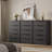 Modern Fluted 5-Drawer Dresser, 50.7" Tall Bedroom Storage Chest-836445637
