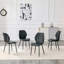 Ensemble de 4 chaises d'appoint avec capitonnage en polyuréthane et pieds en métal, noir mat, 18 x 22 x 33,6 po