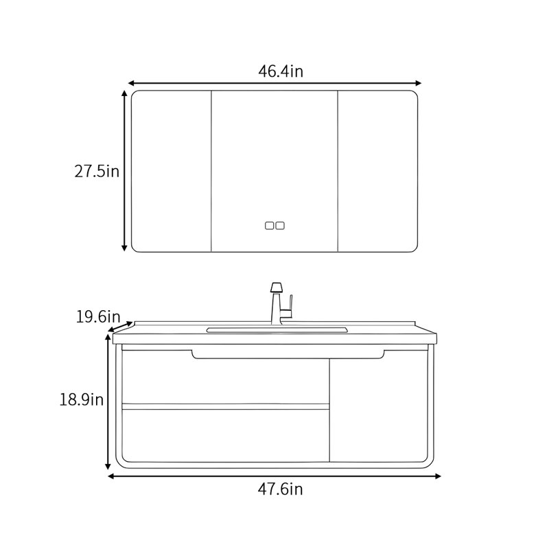 Armoire de salle de bain moderne et luxueuse, Crème, crème
