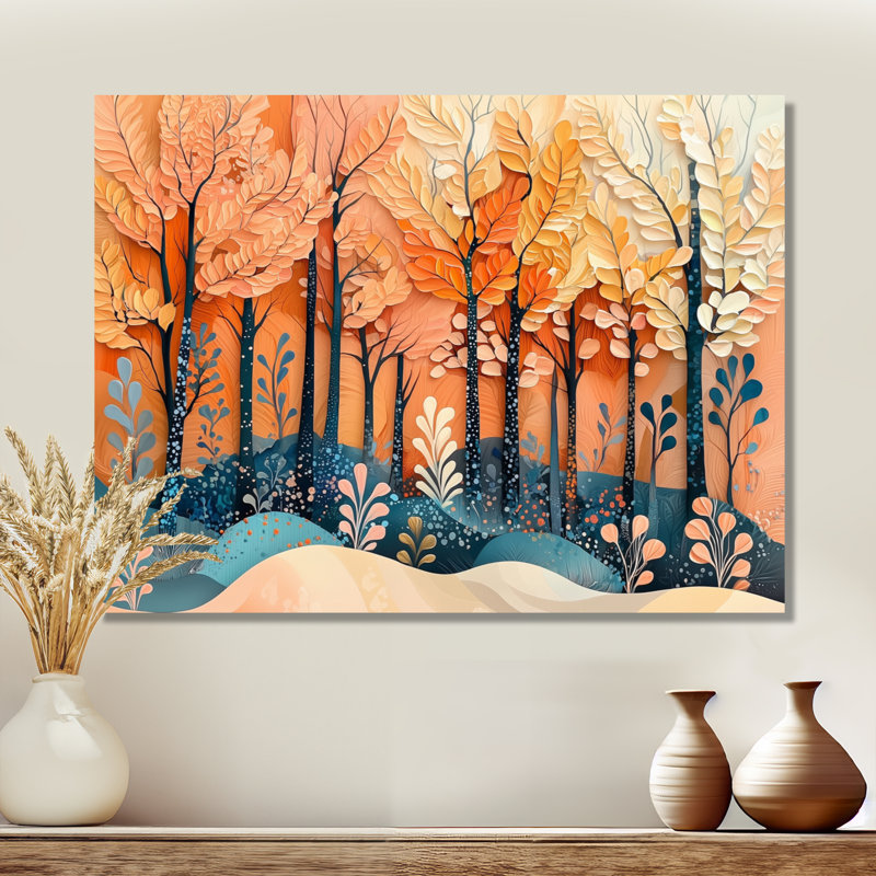 «Ingvaldur 4 Seasons Forest Trees Dream Fragments IV», art mural forêt, H 30 po x l 40 po, Toile tendue, Ne s’applique pas