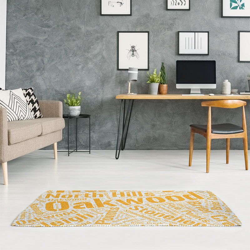 Tapis zone orange à tissage plat, Rectangle 5 pi x 7 pi