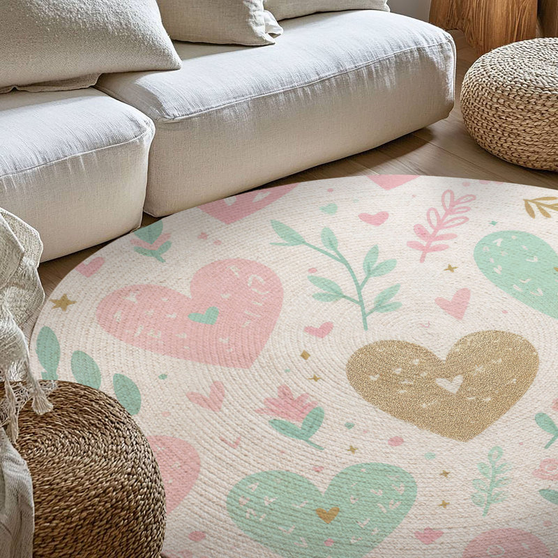 Tapis tressé romantique, Rond 5 pi