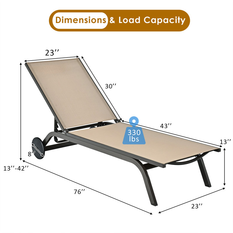 Chaise longue inclinable Ermalinda, Brun