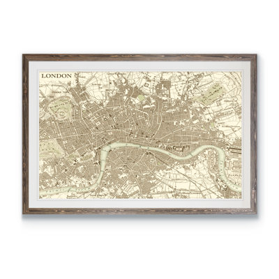 " Custom Sepia Map Of London " by Paul Cezanne