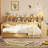 Wooden Full Size Daybed With Storage Shelves, Multi-Functional Bed With Twin Size Trundle Bed And  Study Desk, Natural-1684040031-1684040030