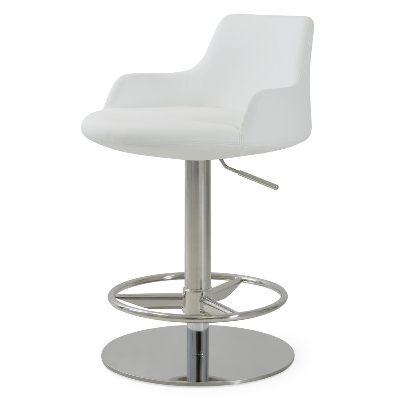 Tabouret pivotant à hauteur réglable, Brossé, Gris clair