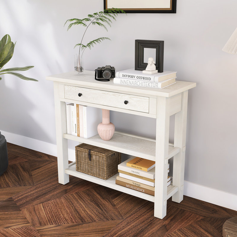 Console rétro avec rangement 36 po, Gris