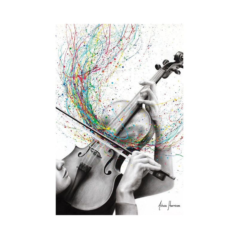 The Violin Solo - Giclée sur toile tendue avec châssis, H 40 po x l 26 po