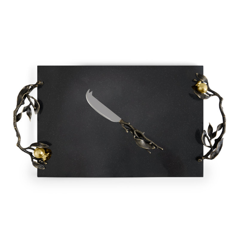 Pomegranate 17.25" L Cheese Board with Knife
